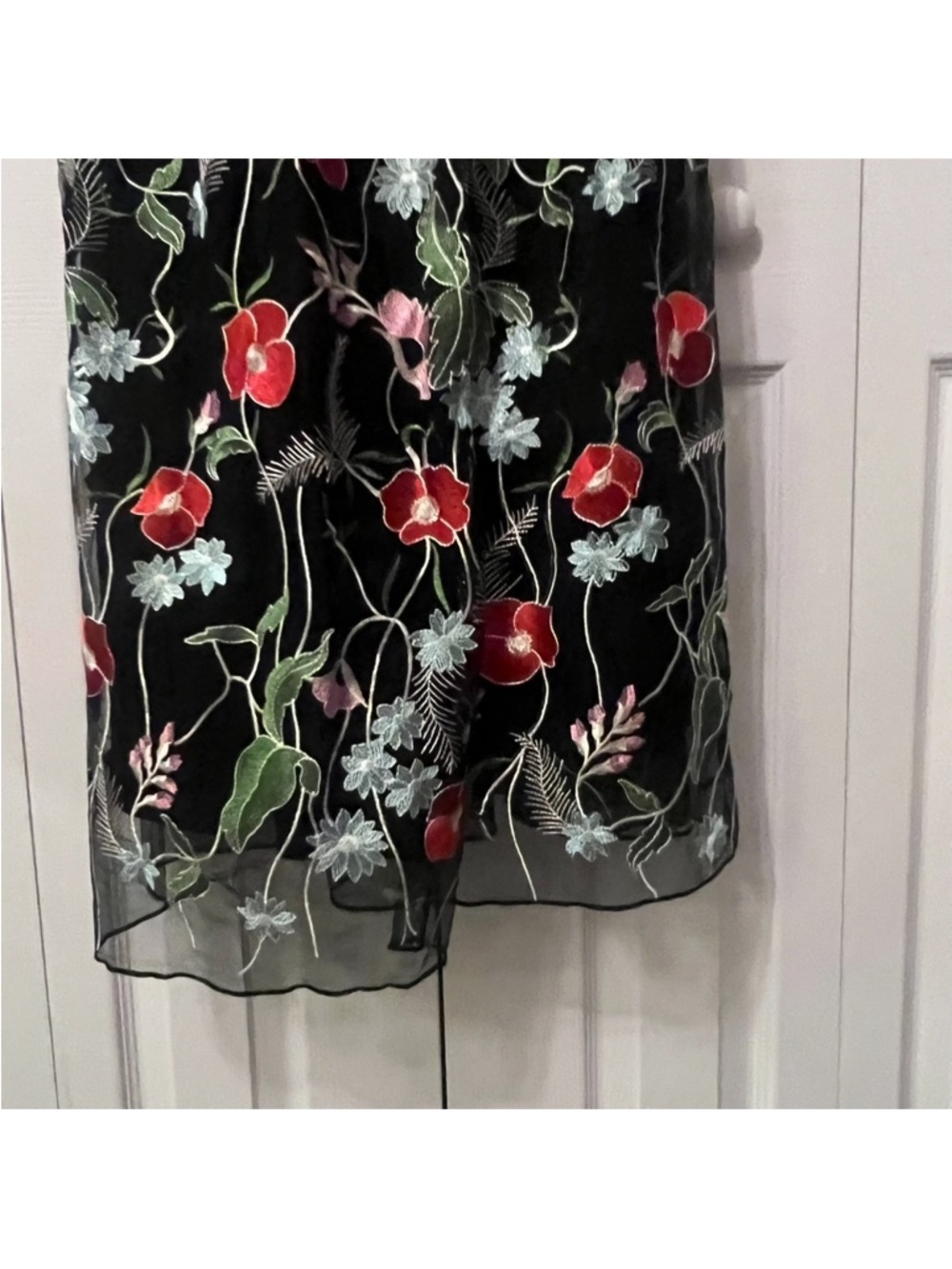 EVA BY EVA FRANCO Embroidered Floral  Maxi Wrap Dress size 14 - Picture 7 of 16